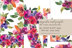 Watercolor Vibrant Colors Floral Background Collection Product Image 1