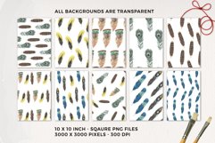 Exotic Feathers Seamless Patterns Watercolor Paper Birds Product Image 2