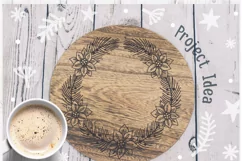 Floral X-mas Wreath SVG, Christmas Decor Cut File Product Image 3