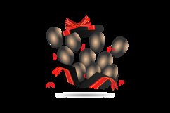 Flying 3d Black Gift Box with Balloons Product Image 2