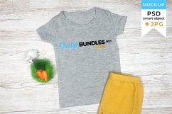 Easter t-shirt mockup Gray| JPG and PSD smart object Product Image 1
