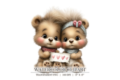 Bear Couple Hearts Sign Clipart Product Image 1