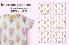 Summer. Wonderful bright Pink ice cream seamless pattern Product Image 1