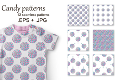 Candies. Cute pattern with sweets. Rainbow lollipops Product Image 1