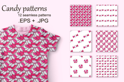 Cute pattern with sweets. Candies. Raspberry lollipops Product Image 1