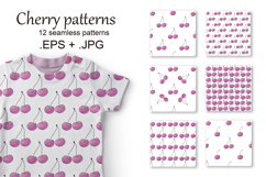 Berries seamless pattern. Pink cherries. Cute pattern Product Image 1
