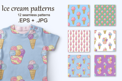 Cute summer Ice cream seamless pattern. Berry ice cream Product Image 1
