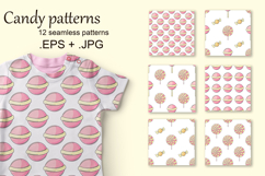 Pink hearts. Candy seamless pattern. Cute pattern Product Image 1