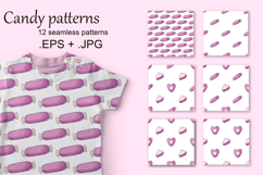 Pink candy seamless pattern. Cute pattern with sweets Product Image 1
