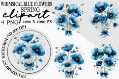 Whimsical Flowers Spring Clipart Png Product Image 1