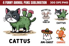 Funny Animal Puns Sublimation PNG Product Image 1