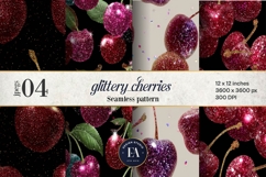 Glitter Coquette Cherry Pattern | Sparkly Glam Texture Paper Product Image 1