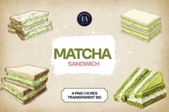 Matcha Sandwich Clipart Bundle 4 PNG Product Image 1