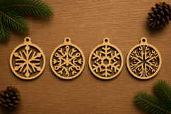 Snowflake Ornament Laser Cut Files Bundle Product Image 1