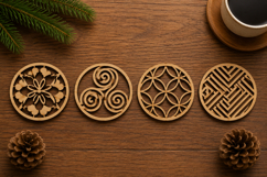Decorative Coaster Laser Cut Files Bundle Product Image 1