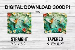 Hummingbirds Floral 20 oz Tumbler Wrap Product Image 2