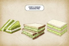 Matcha Sandwich Clipart Bundle 4 PNG Product Image 2