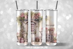 Watercolor Shabby Chic Tumbler Wrap Sublimation Design Product Image 4
