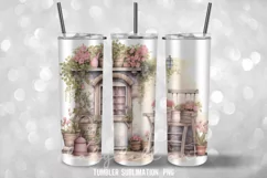 Watercolor Shabby Chic Tumbler Wrap Sublimation Design Product Image 4