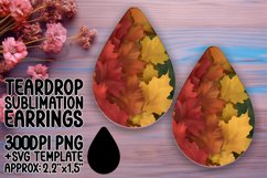Gradient Pattern Teardrop Earrings for Sublimation Printing Product Image 1