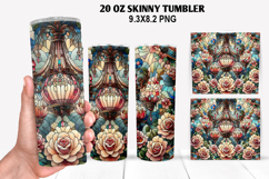 Roes Skinny Tumbler 20oz Wrap Design, Valentine Tumbler PNG Product Image 1