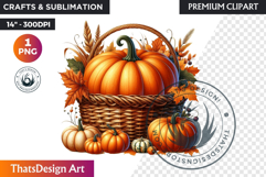 Rustic Harvest Fall clipart PNG, Autumn Pumpkin thanksgiving Product Image 1
