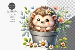 Hedgehog clipart, Woodland animals, Funny clipart Product Image 1