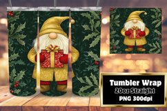 Watercolor Christmas Gnome Wrap Sublimation for 20oz Product Image 1