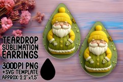 3D Santa Claus Teardrop Earrings for Keychain Sublimation Product Image 1