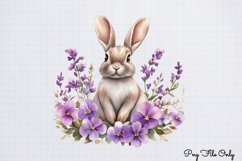 Watercolor Spring Floral Animal Clipart PNG Product Image 1