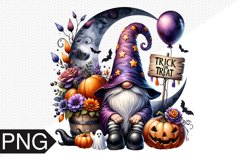 Halloween Gnome Sublimation, Gnome Clipart PNG Product Image 1