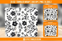 Flowers Tumbler Wrap Designs, Sublimation Wrap Product Image 1
