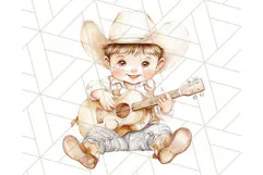 Cowboy Clipart PNG, Kid Western Country Graphic Product Image 4