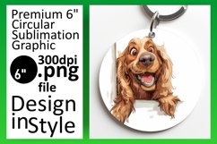 Charming PeekaBoo Circle Dog Lover Sublimation Keychain PNG Product Image 1