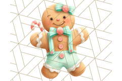 Coral and Aqua Christmas Clipart PNG, Pastel Holiday Art Product Image 4
