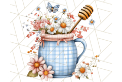 Blue Cottagecore Kitchen Clipart, Vintage Country Floral Png Product Image 4
