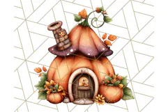 Fall Fairy House Clipart PNG, Autumn Homes and Decor Product Image 4