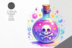 Halloween clipart, Potion bottle clipart, Kids Halloween Product Image 1