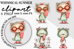 Whimsical Summer Watercolor Clipart PNG Product Image 1