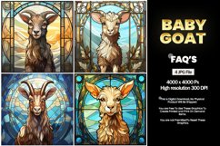 Baby Goat Stained Glass Square Coaster - 04 Variations Product Image 2