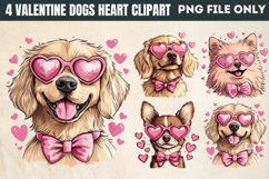 Valentine Dogs Heart Clipart PNG Product Image 1