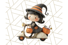 Retro Halloween Clipart Vintage PNG Graphics, 50s Holiday Product Image 4