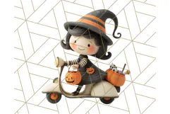 Retro Halloween Clipart Vintage PNG Graphics, 50s Holiday Product Image 4