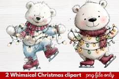 2 Whimsical Christmas Clipart | Cute Holiday PNG Set Product Image 1