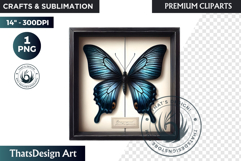 Dark Academia PNG, Gothic Butterfly Clipart Moody ephemera Product Image 1