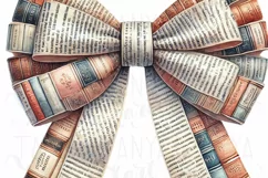 Bookish Bow PNG, Coquette Aesthetic for Book Lover Product Image 5