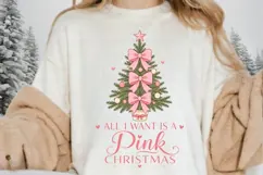 All I Want Is A Pink Christmas PNG Sublimation Design - Pink Product Image 4