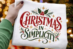 Christmas In Simplicity PNG - Vintage Holiday Typography Product Image 3