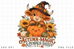 Autumn Magic and Pumpkin Days Highland Cow Halloween Fall Product Image 3