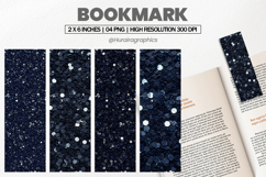 Black &amp; Silver Glitter Bookmark PNG, Bookmark Sublimation Product Image 1